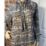 Calypso St. Barth Womens  70s Style Boho Retro  tie-neck Abstract  Top Tunic S Photo 3