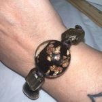 Vintage Large Lamp Work‎ Bead Bracelet Brown Photo 2