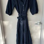 Madewell Tie-Waist Tiered Midi Dress in Windowpane Photo 2