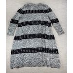 Vince Camuto Two by Chunky Knit Long Cardigan Sweater Black White Wool Blend L Photo 14