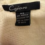 Cejon Ivory Knit Shawl Wrap Poncho Fringe Genuine Fur Trim O/S Photo 4