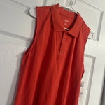 Workshop Republic Clothing Sunset Red WORKSHOP Sleeveless COLLAR Cotton Knit POLO DRESS/Size Large NWT Photo 1