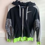 Nike  Black, White, & Neon Green Paint Splatter Print Full Zip Jacket Photo 0