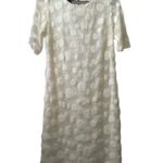 Alfani  Dress Polka Dot Lace Overlay Midi Soft White Size Small‎ Photo 0