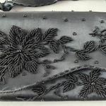 Vtg 70s Richere Bag by Walborg Hand Beaded Holiday Hollywood Clutch Satin Glam Black Photo 2