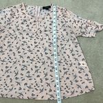 Atmosphere Blush Pink Bird Print Keyhole Cutout Sleeve Women Shirt Top Size 8 Photo 6