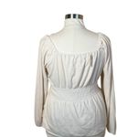 Madewell  Plush Square Neck Smocked Blouse XXL Cream Ivory Milkmaid Babydoll Boho Photo 7