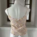 Hippie Rose Shirred Smock Tank Top Floral Cropped Length Ivory Multi Size S NWT Photo 4