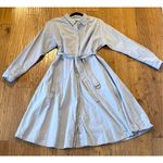 Uniqlo blue 100% cotton long sleeve shirt dress with belt M Photo 12