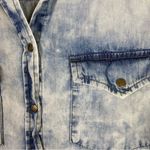 Marfinno Light Blue Chambray Denim Long Sleeve Button Up Shirt Photo 3