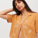 Urban Outfitters Terracotta Embroidered Shirt Bowie Vacation Mushroom XS Photo 3