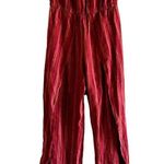 Anthropologie  Drew Emerson Strapless Jumpsuit Striped Side Slits Linen Red XS Photo 2