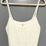 Aerie  White Knit Chunky Boho Summer Beach Cropped Tank Top L Photo 0