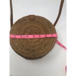 Round Wicker Straw Rattan Bag Women's Hand Woven Shoulder Purse Photo 7