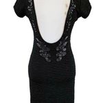 Free People Size S Bringing Sexy Back Bodycon Mini Dress Beaded Black Photo 2