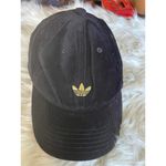 Adidas  Black Velvet Baseball Cap with Gold Trefoil Logo Photo 4