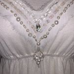 Avenue of the Stars beautiful beaded diamond sheer long sleeve blouse White Size L Photo 4