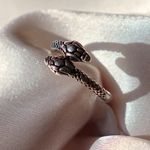 Boutique Silver Adjustable Snake Ring Photo 0