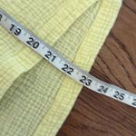 Dear John  yellow gauze rolled cuff vneck top size M Photo 6