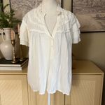 Maeve ANTHROPOLOGIE Short-Sleeve Ruffle Yoke Blouse Size Large NWT Photo 2