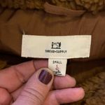 Thread and Supply  Womens Long Sleeve Full Zip Sherpa Teddy Fleece Jacket Small Photo 7