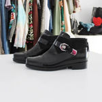 Stuart Weitzman Negev Jet Mirror Leather & Calf Hair Bootie Size 35.5 Photo 5