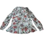 Maeve  Anthropologie Janie Floral Print Flounce Hem Shirt Top Long Sleeve Size 0 Photo 8