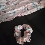 Boutique Pink Flowers Hair Scrunchie & Hair Tie Photo 1
