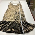 Black Halo  Garland Gun Metal Velvet V-neck Flounce Hem Midi Dress Womens Size 12 Photo 8