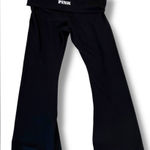 PINK - Victoria's Secret Victoria’s Secret Y2K PINK Foldover Flare Leggings Black & Pink text XL Short Photo 0