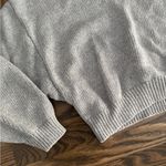 Free People heather grey v neck drop sleeve oversized knit jumper sweater Photo 2