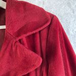 Formula X Small S Pea Coat Vintage Velour Fleece Lined 3 Button Jacket Pockets Red Photo 4