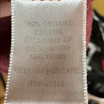 Garnet Hill Embroidered Organic Cotton Boxy Top Burgundy 3/4 Sleeve Size Small Photo 2