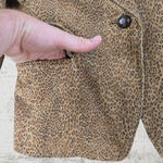 Vintage 1990s The Limited Animal Print Maximal Suede Leather Jacket Size Small Brown Photo 3