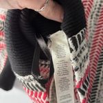 Chico's 3 XL Red Black White Herringbone Asymmetrical Zip Jacket Contemporary Art Photo 9