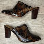 Patricia Nash  Ruffina Leather Embossed Block Heel Mules Chocolate Brown Size 7.5 Photo 8