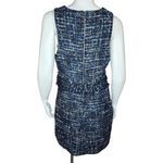 Julie Brown NYC Sleeveless Dress Lori Blue Oxford Tweed Fringe Metallic Size 8 Photo 5