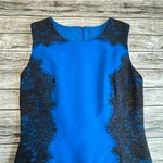 Brand Unknown Women's Mini Sleeveless Fitted Dress S SM Small Blue Black Lace Photo 5