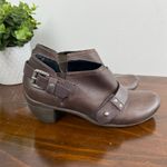 OTBT  Dark Brown Leather El Reno Low Ankle Biker Heeled Bootie Women Size 6.5 Photo 4