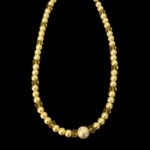VTG Yellow Champagne Beaded Necklace Choker & Earrings Jewelry Set Photo 3