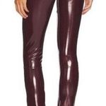 Spanx  Faux Patent Leather Leggings Ruby Burgundy Glossy Womens Size XS Photo 1
