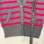 American Eagle  Vintage Cardigan Striped Y2K XL Red Gray Academia Prep Boyfriend Photo 8