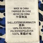 Juicy Couture blue, black & white leopard print, button-down blouse. Medium. EUC Photo 8