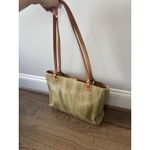 Fossil Vintage Tan Sage Woven Shoulder Bag Purse Natural Straw Leather Trim Photo 2