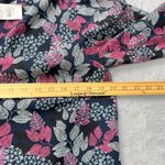 Loft  Floral Print Tiered Mini Dress Navy‎ Pink Long Sleeve Ruffle Boho Medium Photo 9