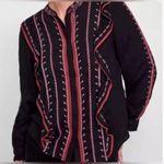 ZARA Embroidered with Ruffles Black and Red Women's Top Size XL (*or Large) Photo 1