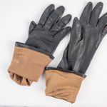 Fownes Vintage Long Black Leather Silk Opera Gloves Womens Small 6.5 Photo 11