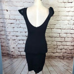 Lulus  Black Bodycon Dress with Ruffle Sleeves‎ Photo 5