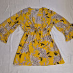 Blue Island  Yellow Floral Swim Coverup Size Medium Photo 0