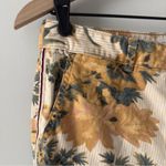 Anthropologie  Chino Relaxed Pants Floral bird pattern cotton stretch zip button Photo 4